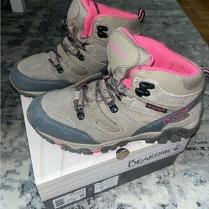 Bearpaw Women's Waterproof Hiking Boots - Taupe and Pink